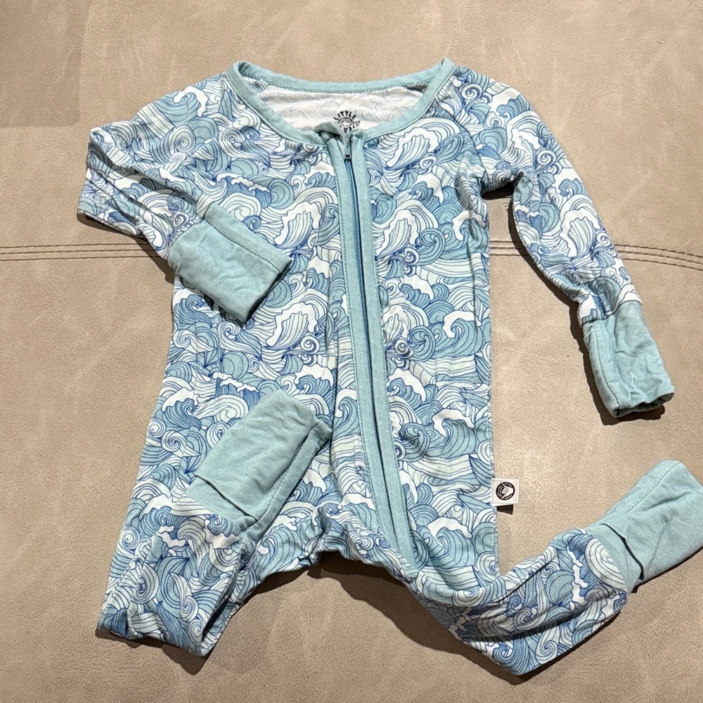 Little Surfer Dude Baby Onesie with Wave Design